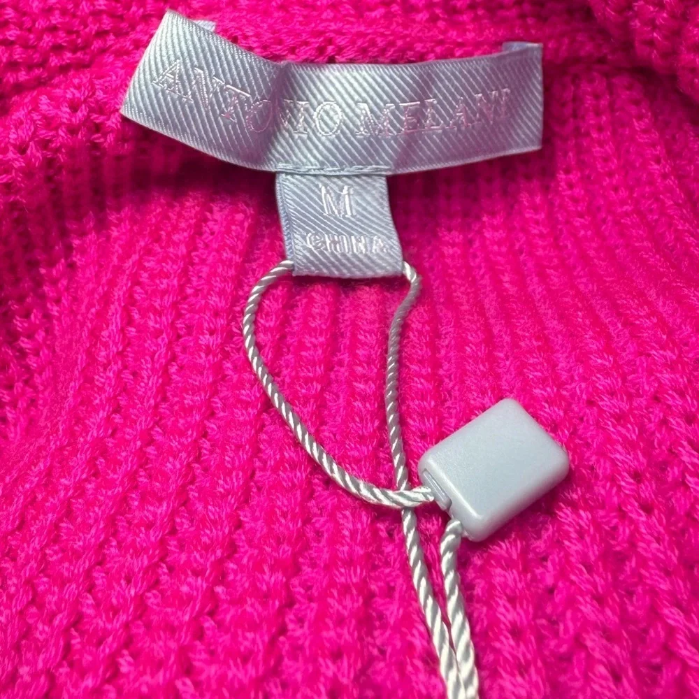 NWT Antonio Melani Dylon Sleeveless Bright Pink Turtleneck Sweater size Medium